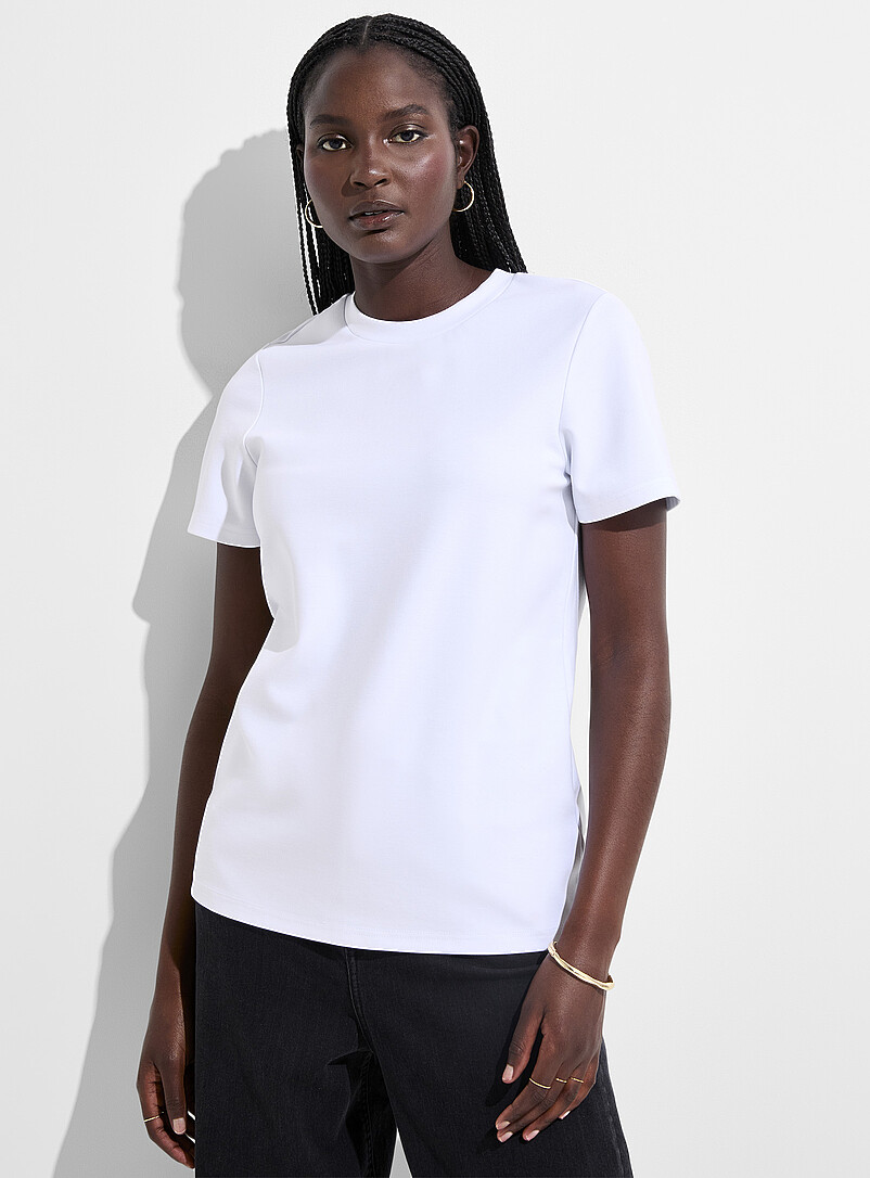 Plain interlock T-shirt product image (primary)