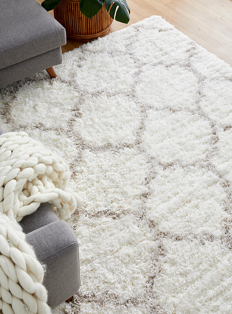 Simons Maison Ivory White Andalusian trellis shag rug See available sizes