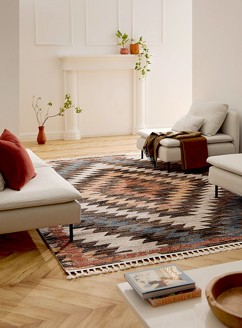 Simons Maison Assorted brown Hypnotic diamonds rug See available sizes