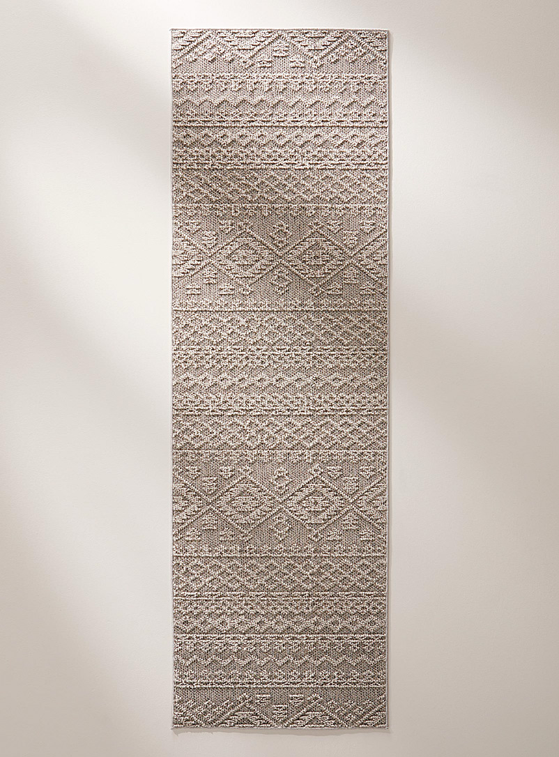 Simons Maison: Le tapis de couloir losanges en relief 80 x 245 cm Gris pâle