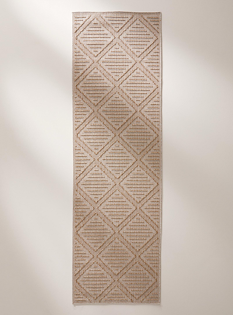 Simons Maison: Le tapis de couloir quadrillé rayé 80 x 245 cm Beige crème