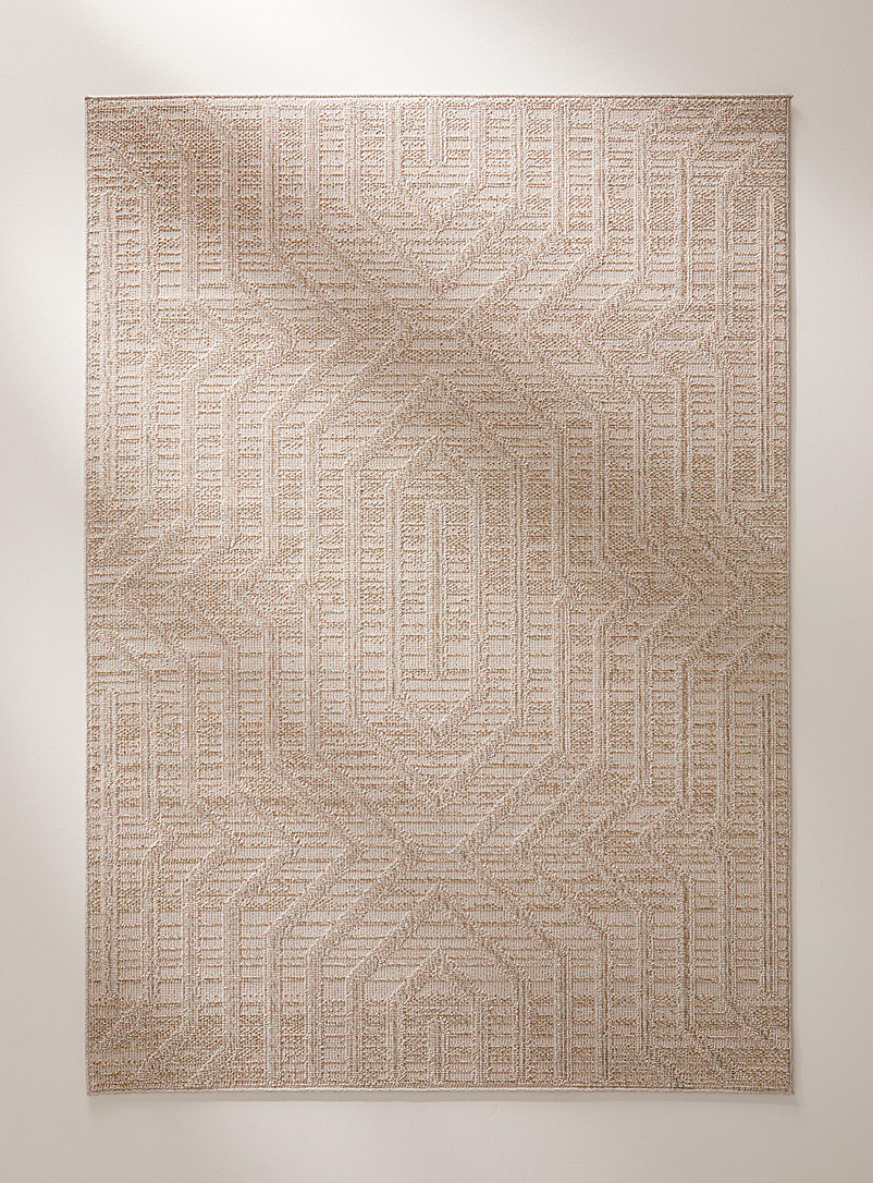 Simons Maison Cream Beige Hypnotic geometry rug See available sizes