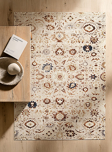 Lunelle grey and brown floral rug Machine washable See available sizes