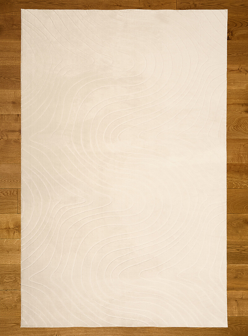 Simons Maison: Le tapis moderne m&eacute;andres creus&eacute;es Somos Lavable &agrave; la machine Voir nos formats offerts Ivoire - Beige cr&egrave;me