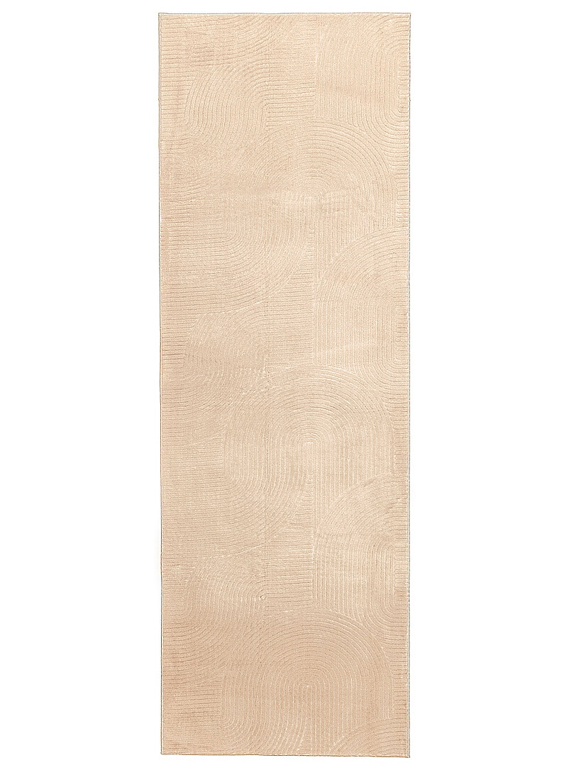 Simons Maison Off White Elion raked waves modern hallway rug Machine washable 80 x 245 cm