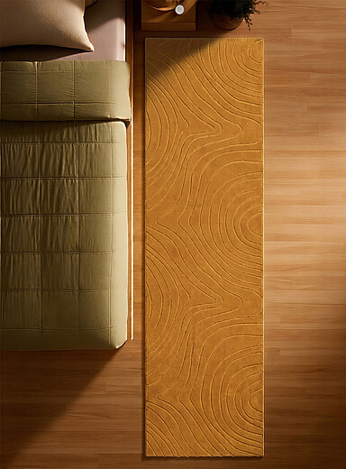 Simons Maison: Le tapis de couloir moderne m&eacute;andres creus&eacute;es Somos Lavable &agrave; la machine 80 x 245 cm Cuivre - Rouille