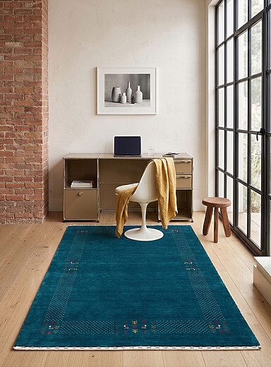 Simons Maison Navy/Midnight Blue Pure wool gabbeh rug See available sizes