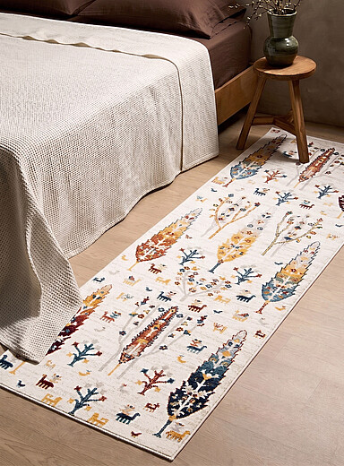 Simons Maison Assorted Watercolour-style pine cones hallway rug 80 x 245 cm