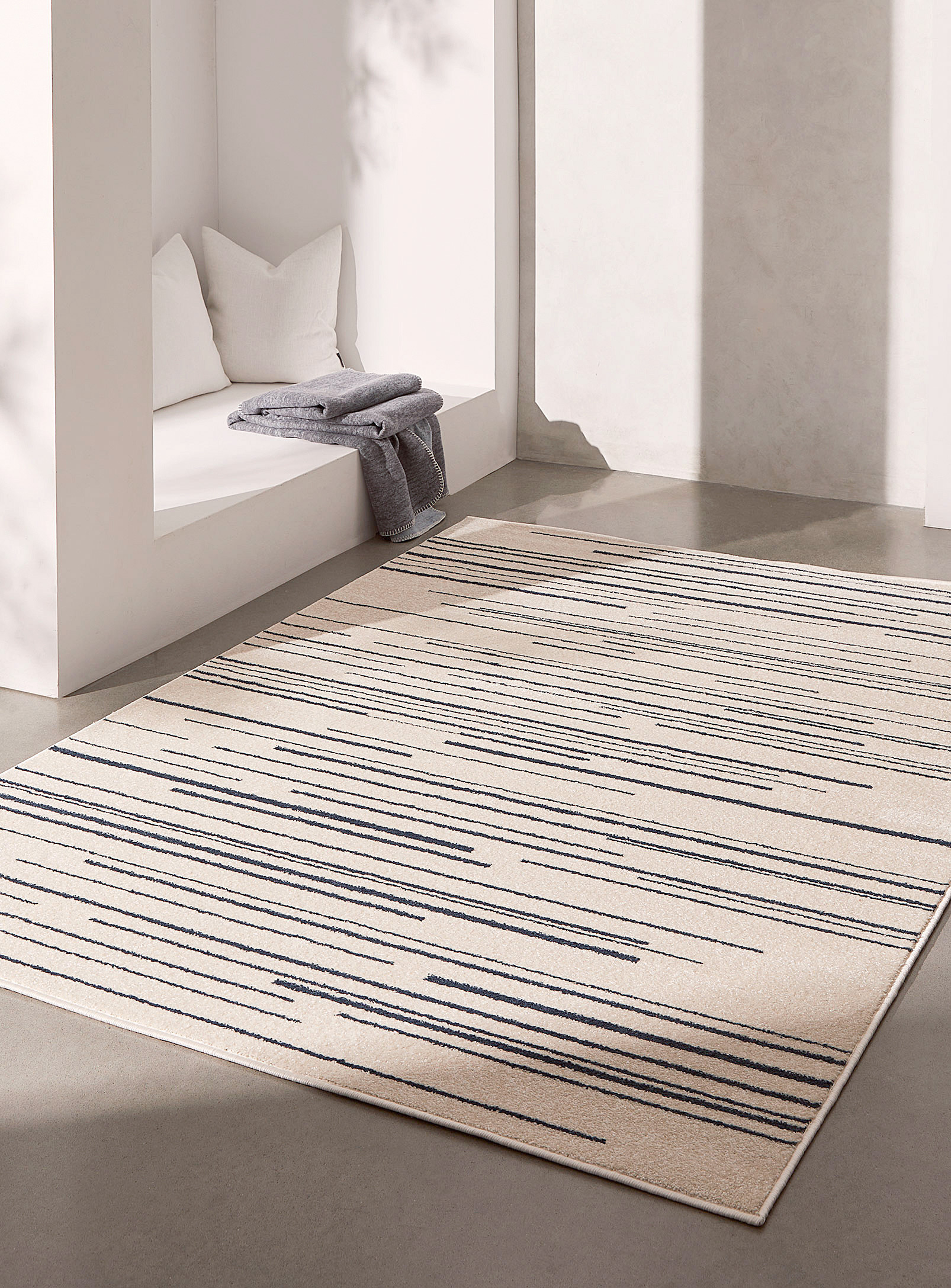 Simons Maison Graphic Lines Rug See Available Sizes In Patterned Ecru