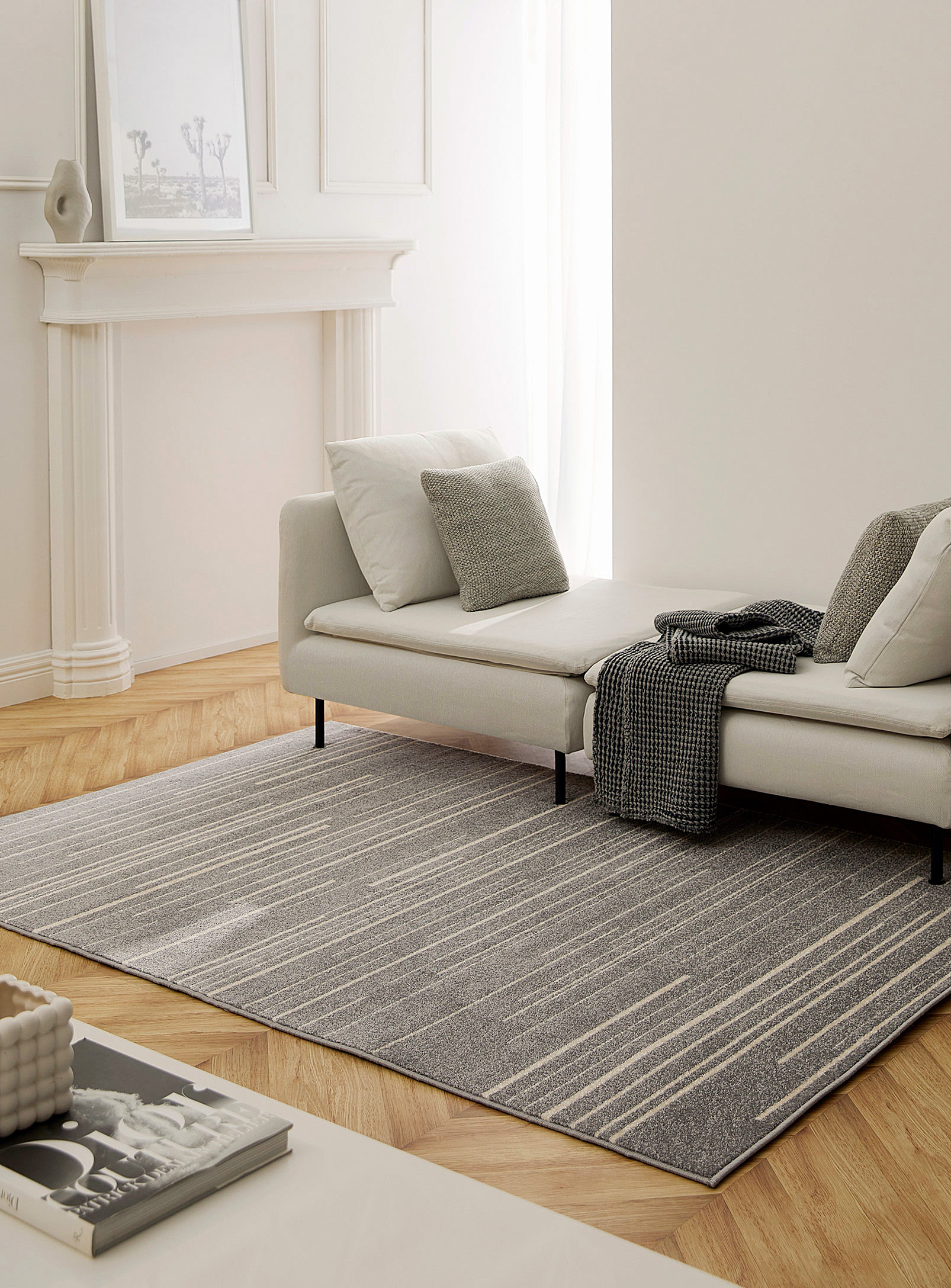 Simons Maison Graphic Lines Rug See Available Sizes In Patterned Grey