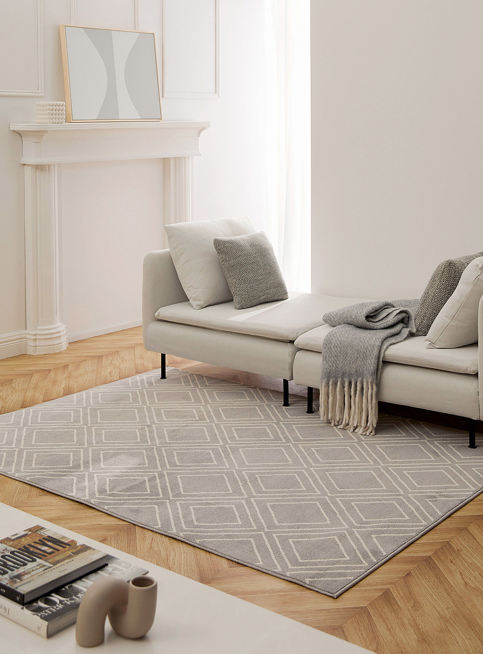 Simons Maison Sumptuous Diamond Pattern Rug See Available Sizes In Patterned Grey