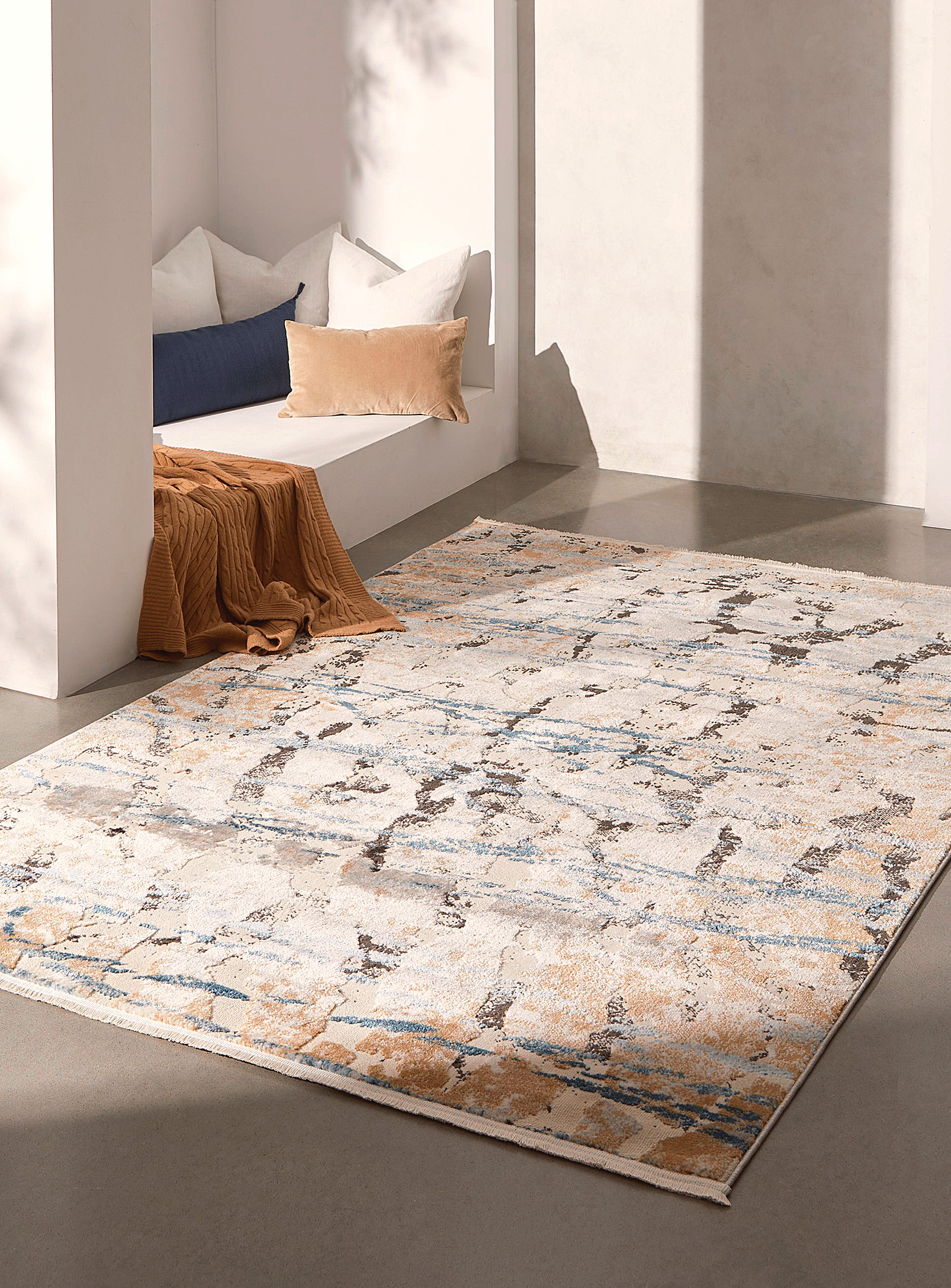 Simons Maison Artistic Abstraction Rug See Available Sizes In Patterned Blue