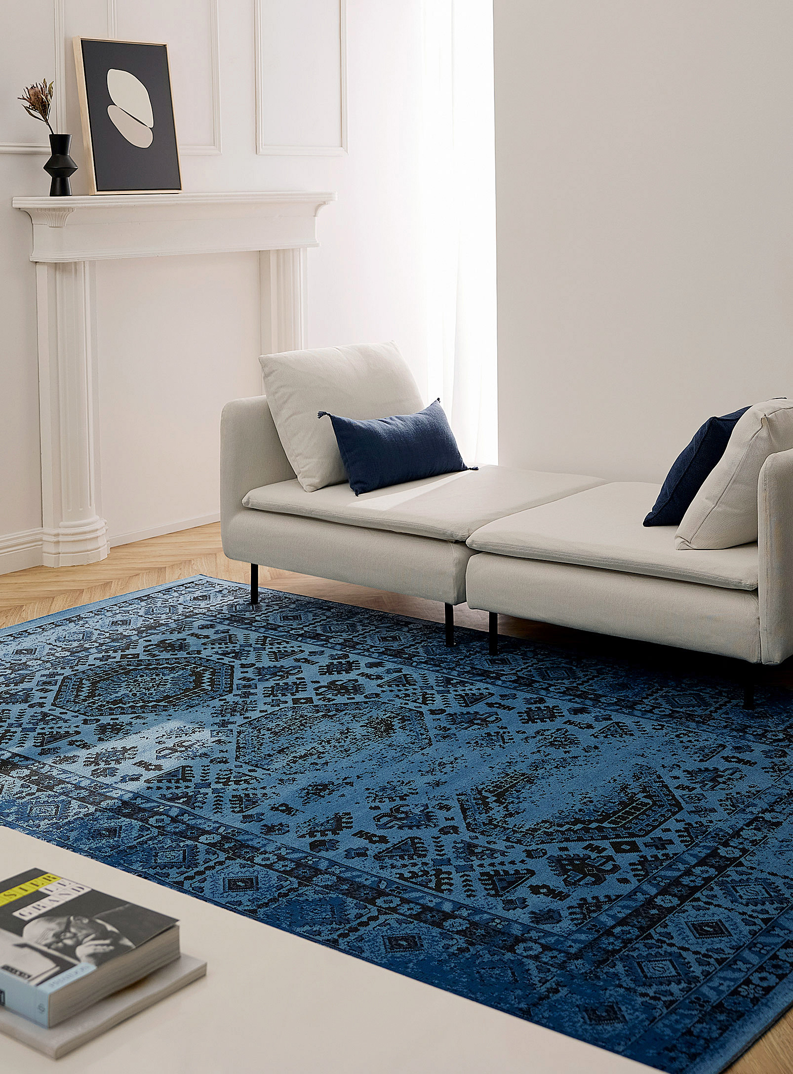 Simons Maison Three Medallions Rug See Available Sizes In Dark Blue