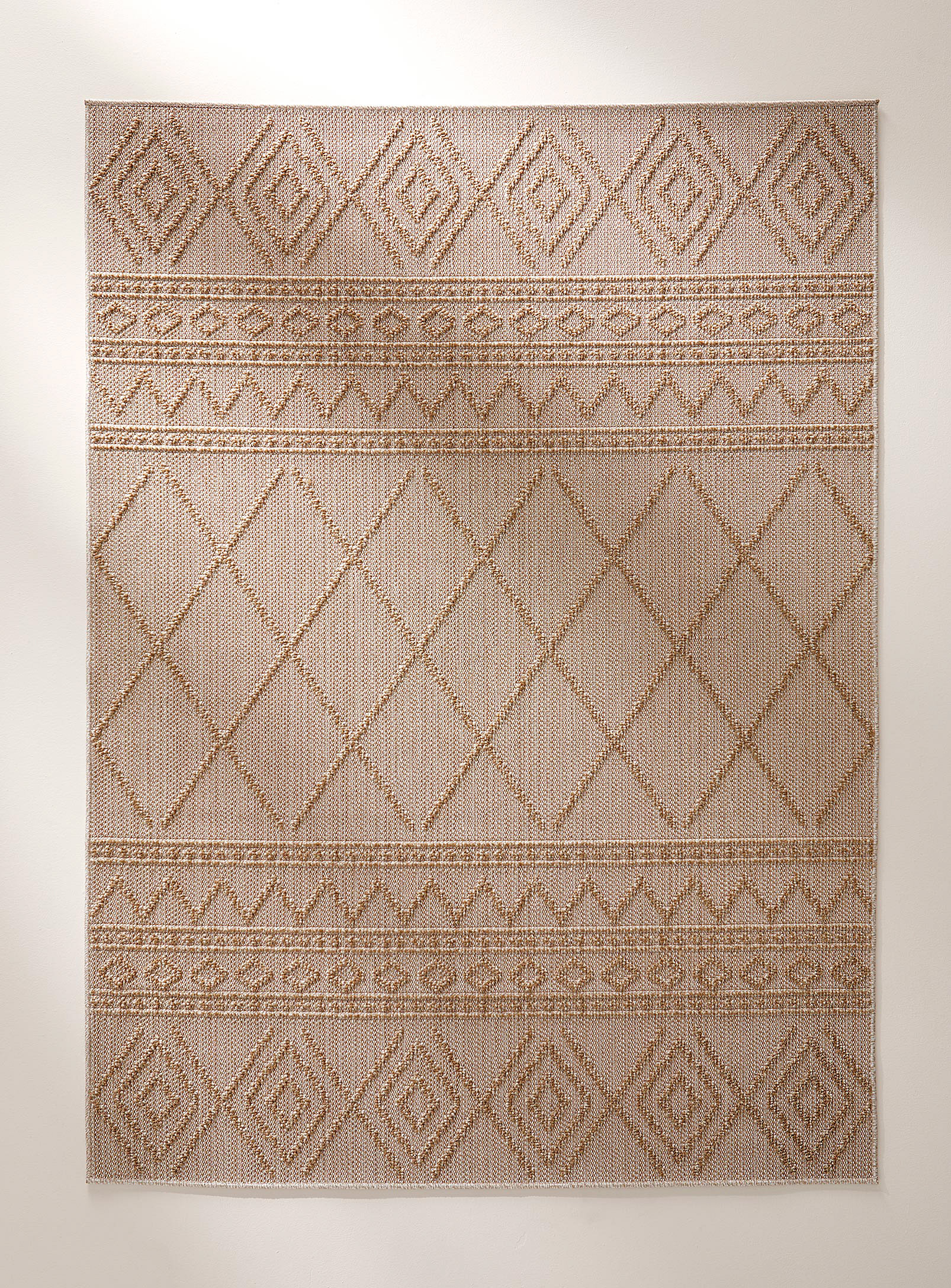 Simons Maison Embossed Geometry Rug See Available Sizes In Cream Beige