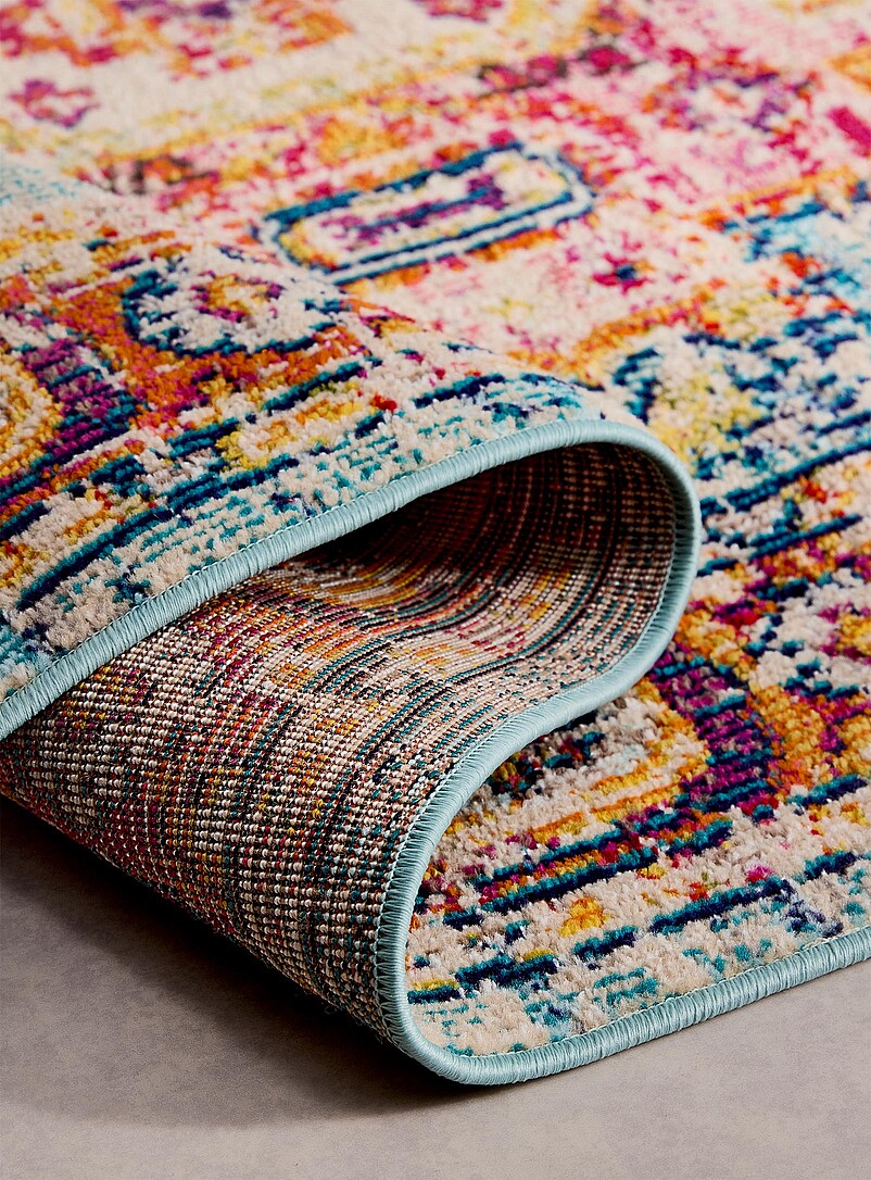 Colourful geometric medallions turquoise rug See available sizes product image 2