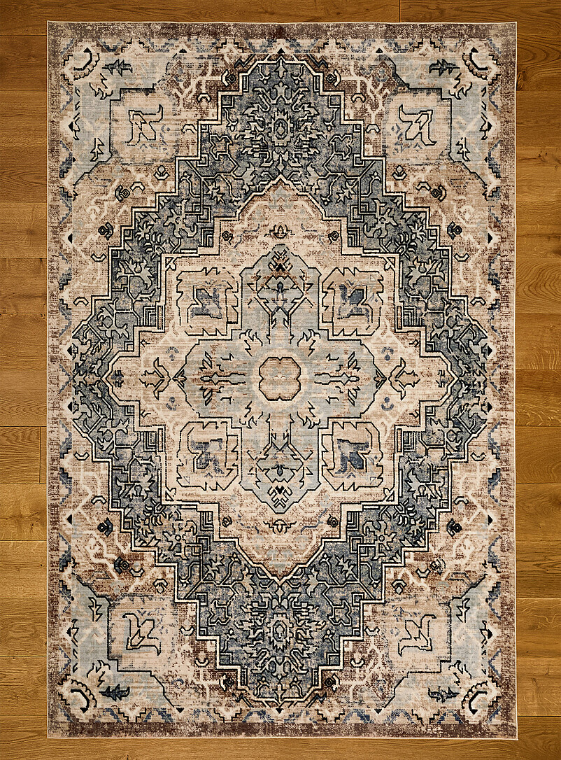 Esmira ivory and midnight blue rug Machine washable See available sizes product image 3