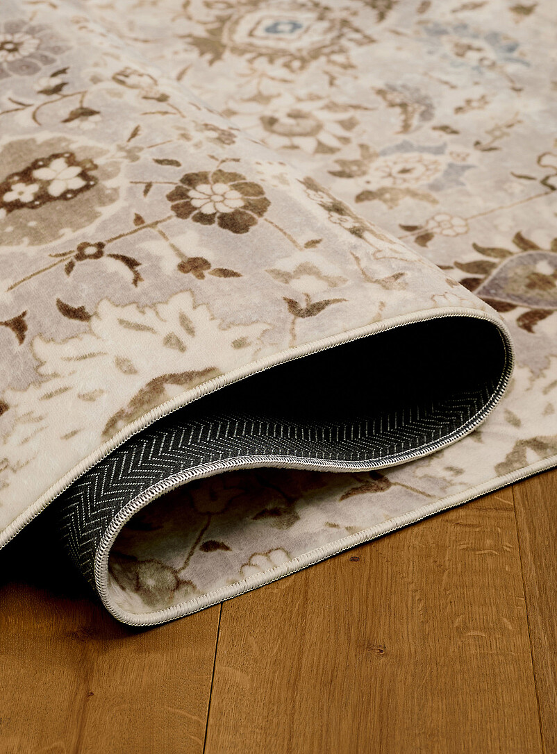 Lunelle grey and brown floral rug Machine washable See available sizes product image 2