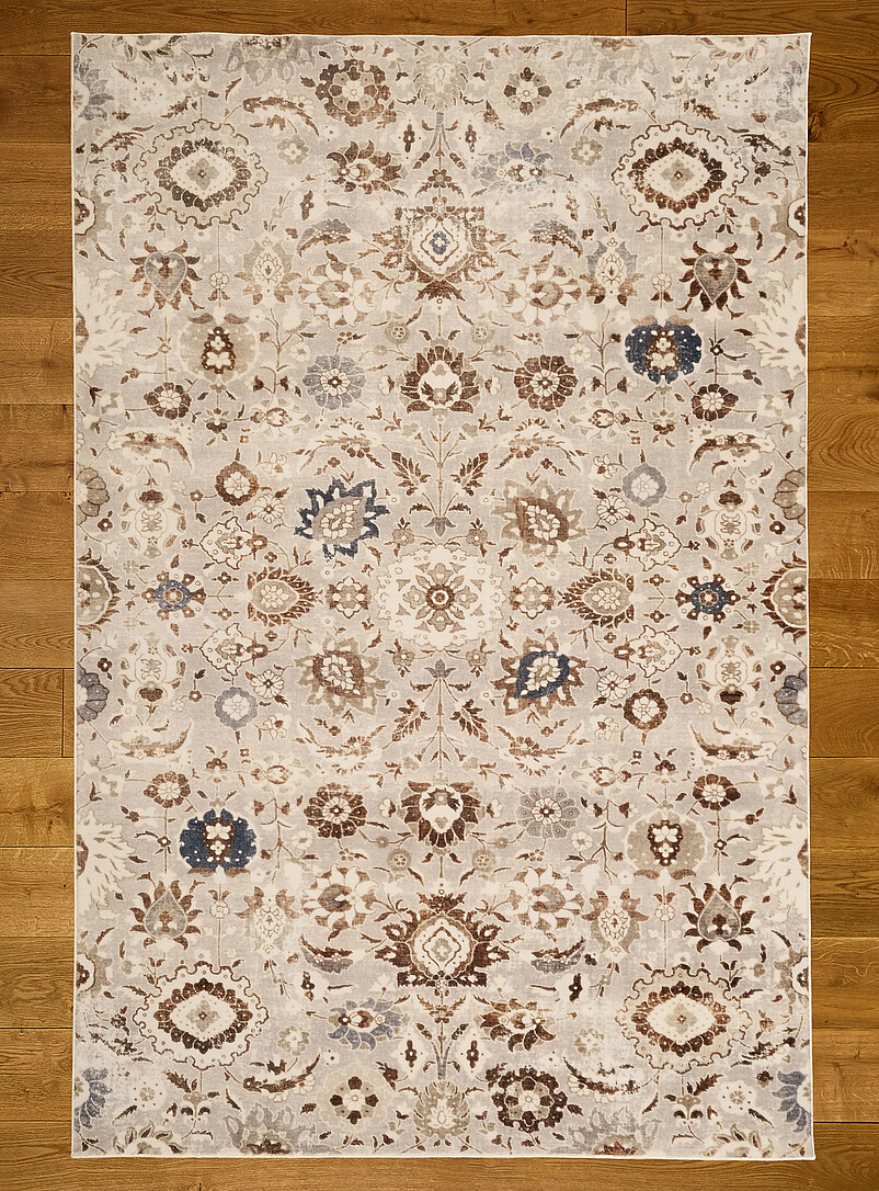 Lunelle grey and brown floral rug Machine washable See available sizes product image 3