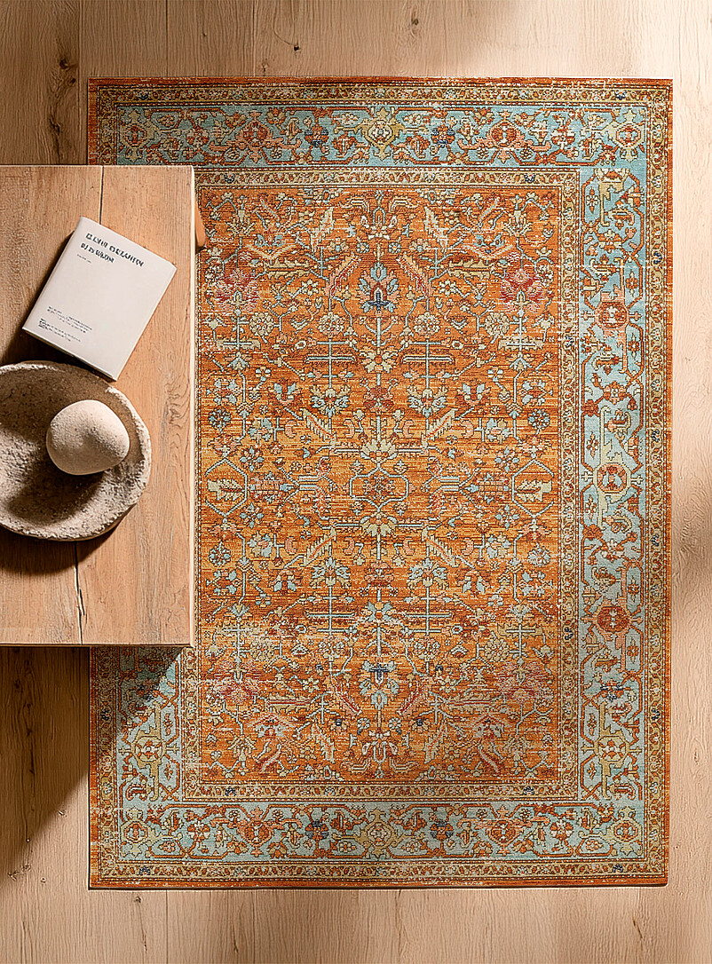 Hailey blue and orange rug 160 x 220 cm product image (primary)