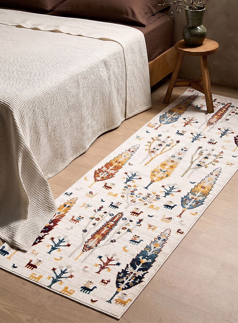 Watercolour-style pine cones hallway rug 80 x 245 cm product image (primary)