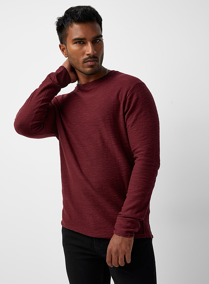 Le 31 Red Irregular knit sweater for men