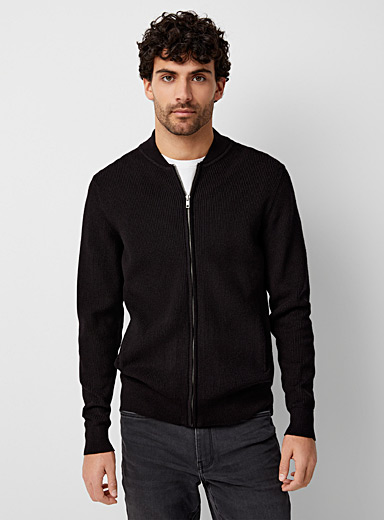 Bomber-style cardigan | Le 31 | Shop Men's Shawl Collar Sweaters Online ...