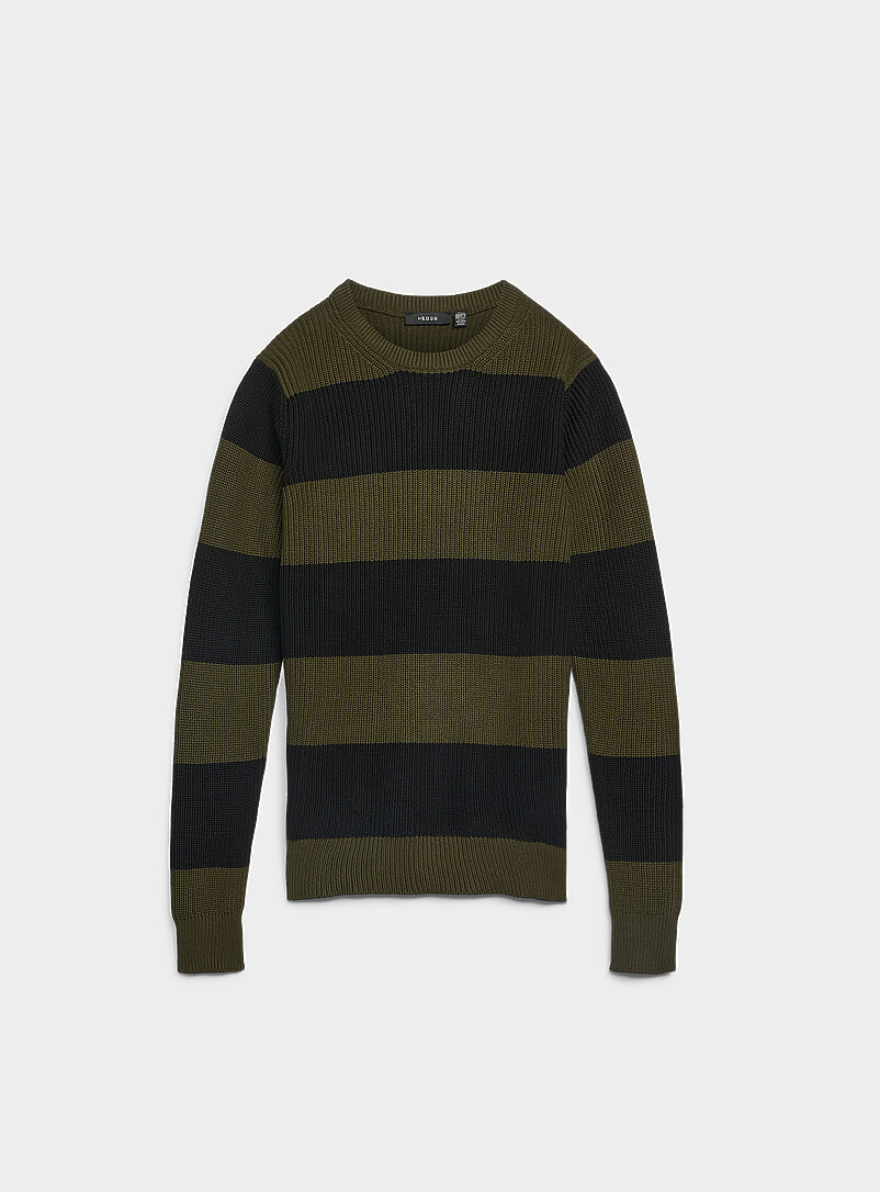Club-stripe rib-knit sweater | Le 31 | Shop Men's Crew Neck