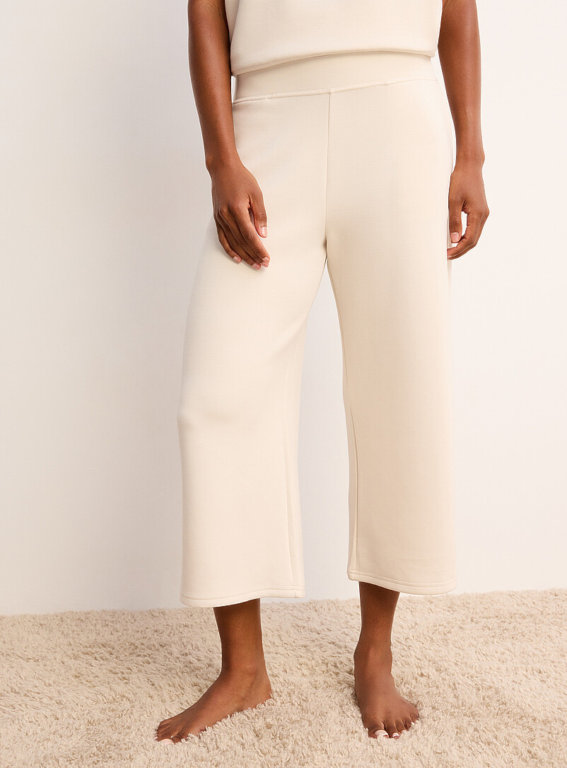 Miiyu: Le pantalon d&eacute;tente &eacute;court&eacute; doux effet n&eacute;opr&egrave;ne Ivoire pour femme