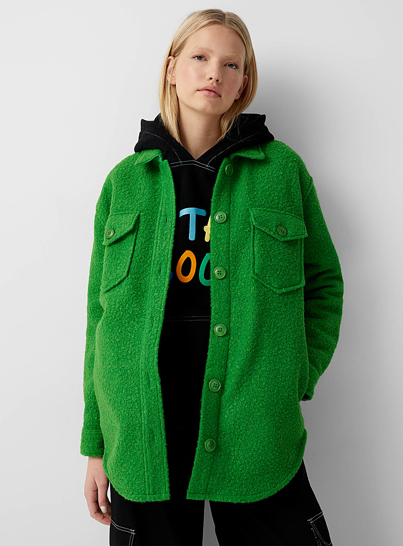 Twik Green Looped overshirt for women