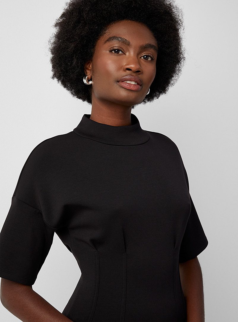 InWear Black Gincent mock-neck darted-waist dress for women