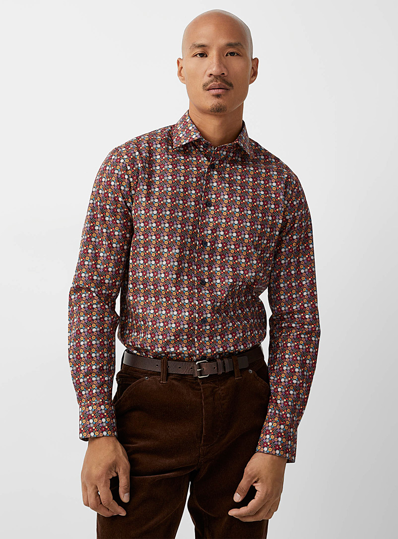 Matinique Copper Geometric flower shirt Modern fit for men