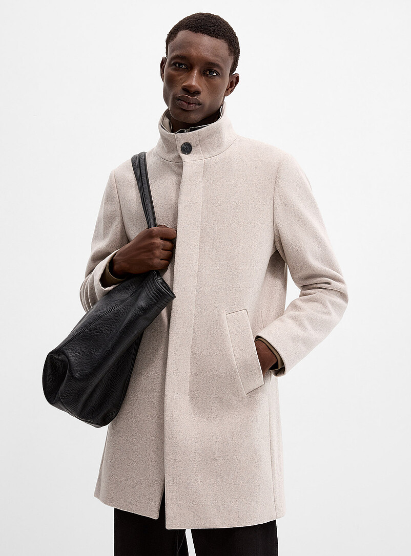 Harvey stand-collar coat | Matinique | Shop Men's Overcoats Online