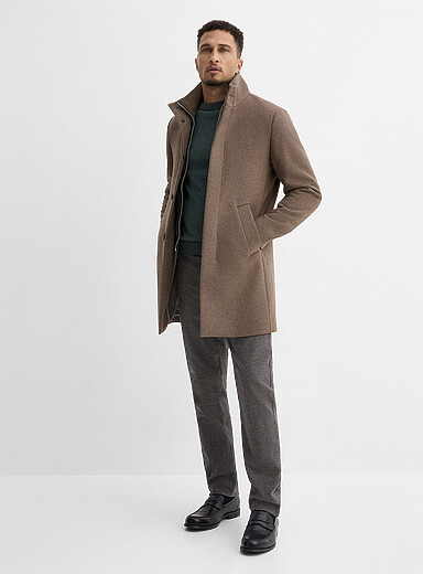 Matinique: Le manteau col montant Harvey Brun pour homme