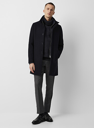 Matinique: Le manteau col montant Harvey Bleu marine - Bleu nuit pour homme