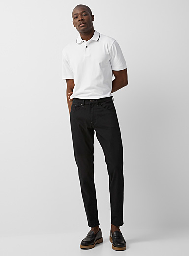 Matinique Black Five-pocket stretch pant Straight fit for men