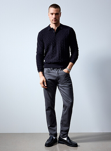 Matinique Grey Five-pocket stretch pant <b>Slim fit</b> for men