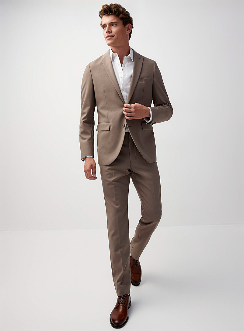 Matinique Brown Fluid taupe pant Slim fit for men