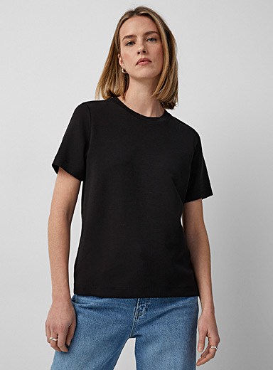 InWear Black Vincent boxy-fit modal T-shirt for women