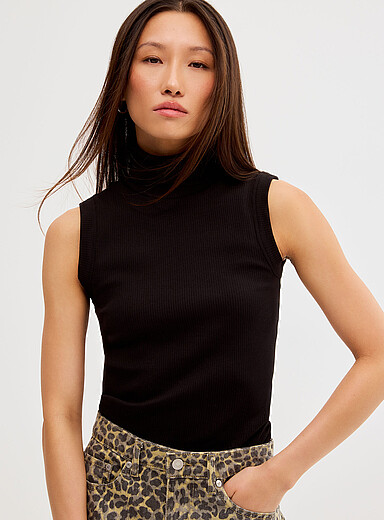 InWear: La camisole c&ocirc;tel&eacute;e col roul&eacute; Noir pour femme
