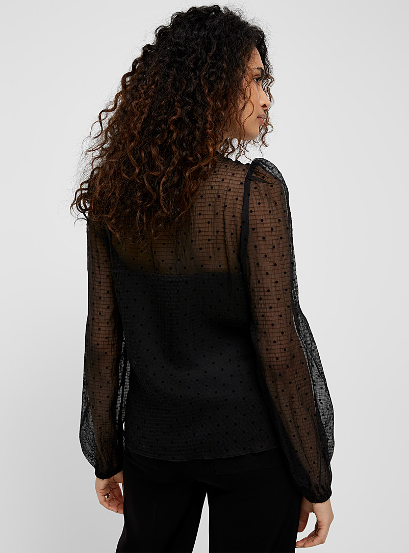 InWear: La blouse diaphane pois velours Aizza Noir pour femme
