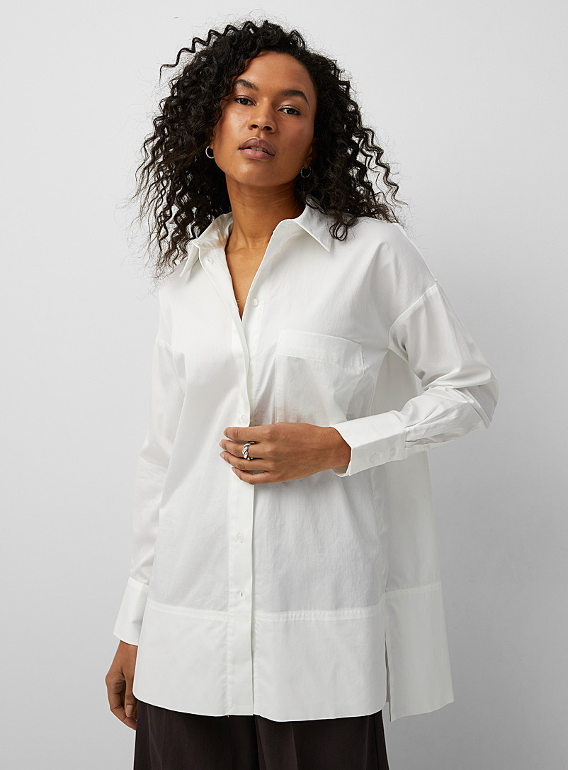 InWear White Max oversized poplin shirt for women