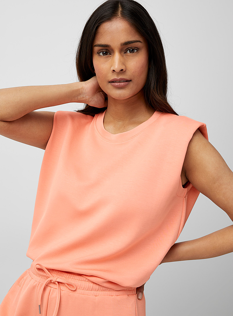 InWear Peach Shoulder pad cap-sleeve sweatshirt for women
