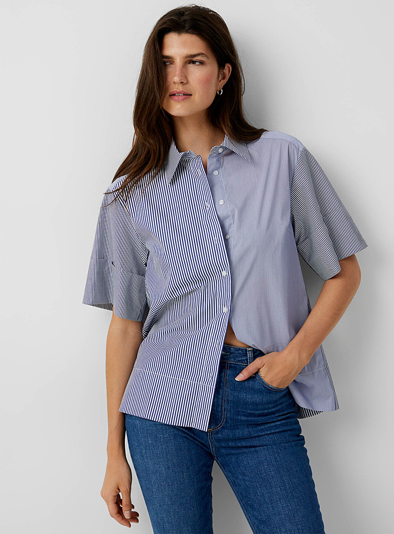 InWear Blue Striped blocks shirt for women