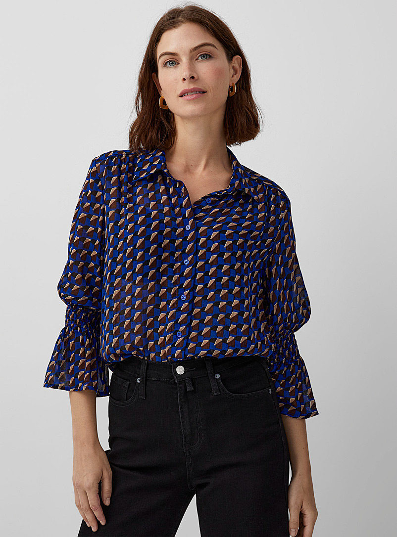InWear Patterned Blue Rianna vintage mosaic shirt for women