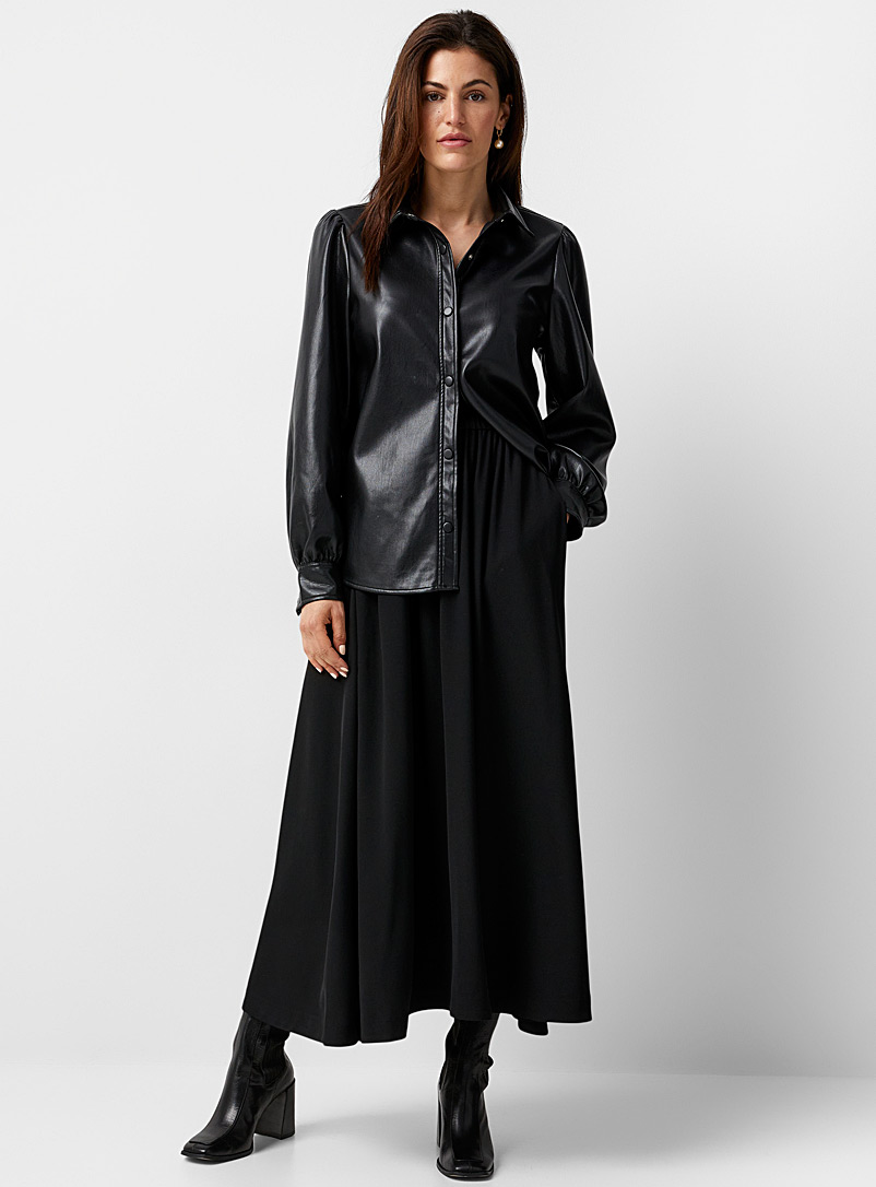 InWear Black Kali fluid maxi skirt for women