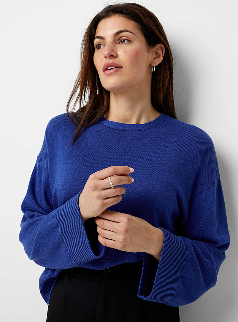 InWear Sapphire Blue Cimone wide-sleeve sweater for women
