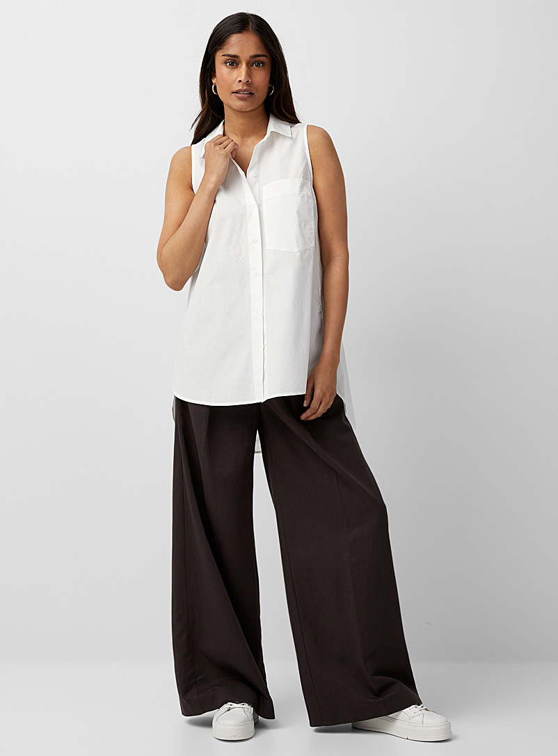 InWear White Valiva sleeveless poplin shirt for women
