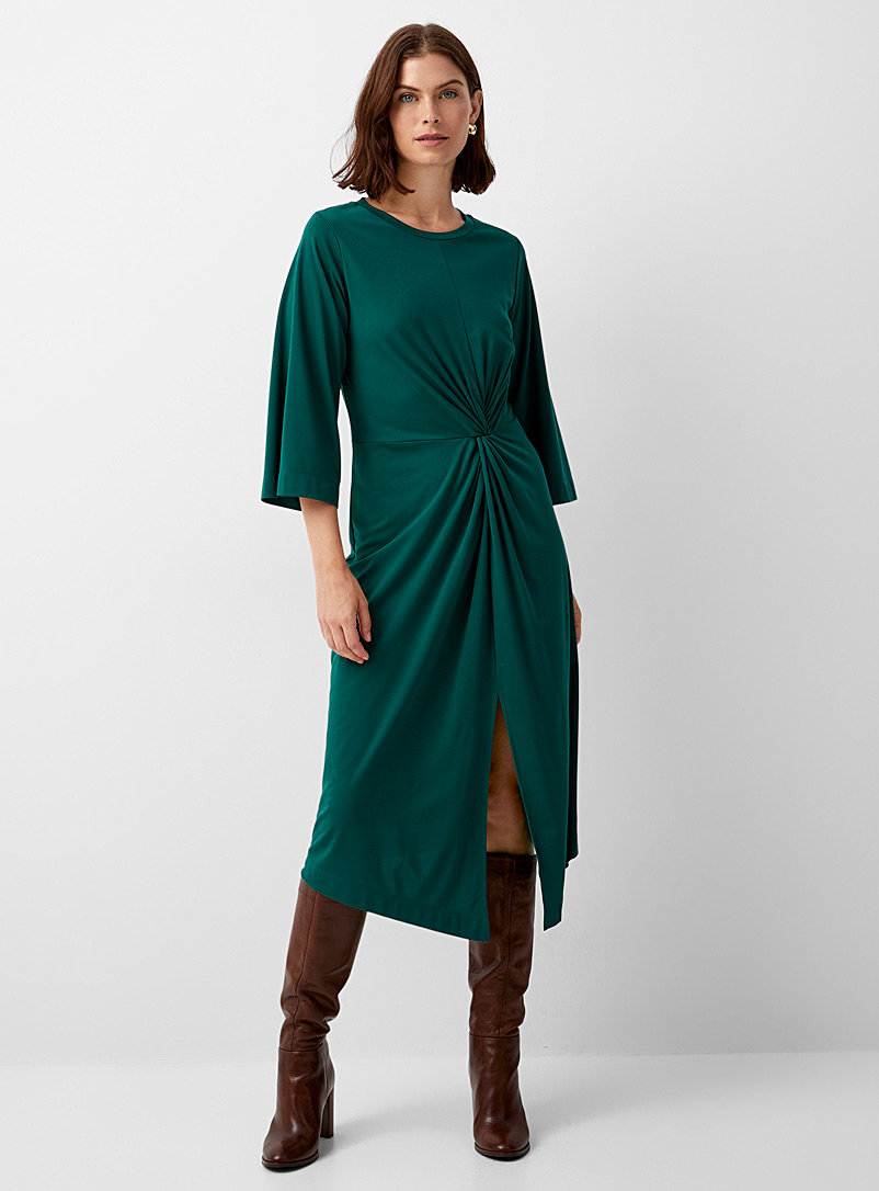 InWear Green Mateo twisted waist dress for women