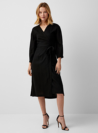 Amos pure linen wrap dress | InWear | Shop Midi Dresses | Simons