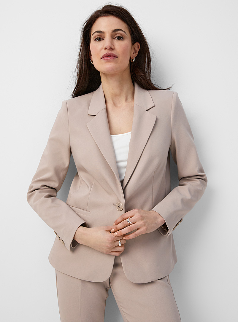 InWear Beige Zella structured one-button blazer for women